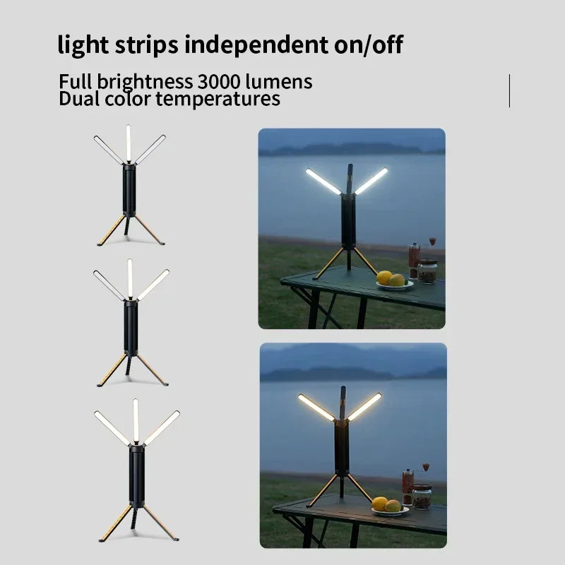 Teleskop-Campinglampe 15600 mAh wiederaufladbare Laterne, wasserdichte zusammenklappbare Outdoor-LED-Taschenlampe für Wanderzelt