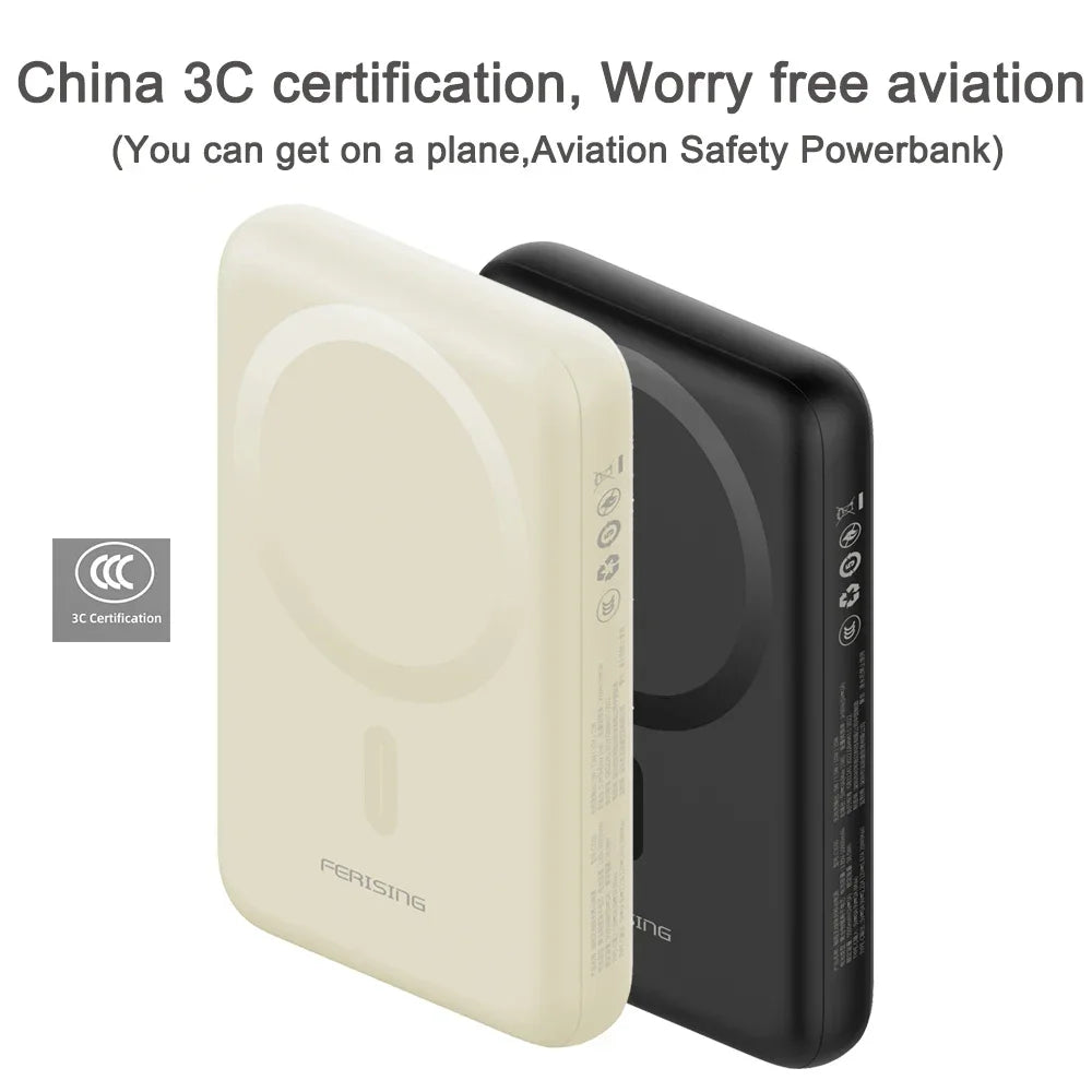 【CCC 3C zertifiziert】10000mAh Magnetische kabellose Powerbank PD20W Schnellladung für iPhone Samsung Xiaomi Typ-C Externer Akku