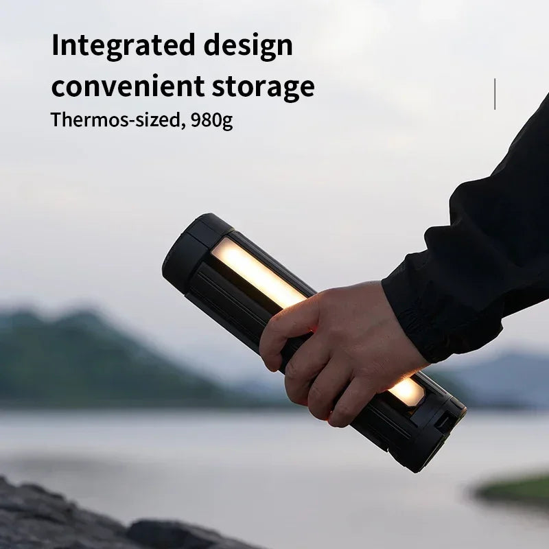 Teleskop-Campinglampe 15600 mAh wiederaufladbare Laterne, wasserdichte zusammenklappbare Outdoor-LED-Taschenlampe für Wanderzelt