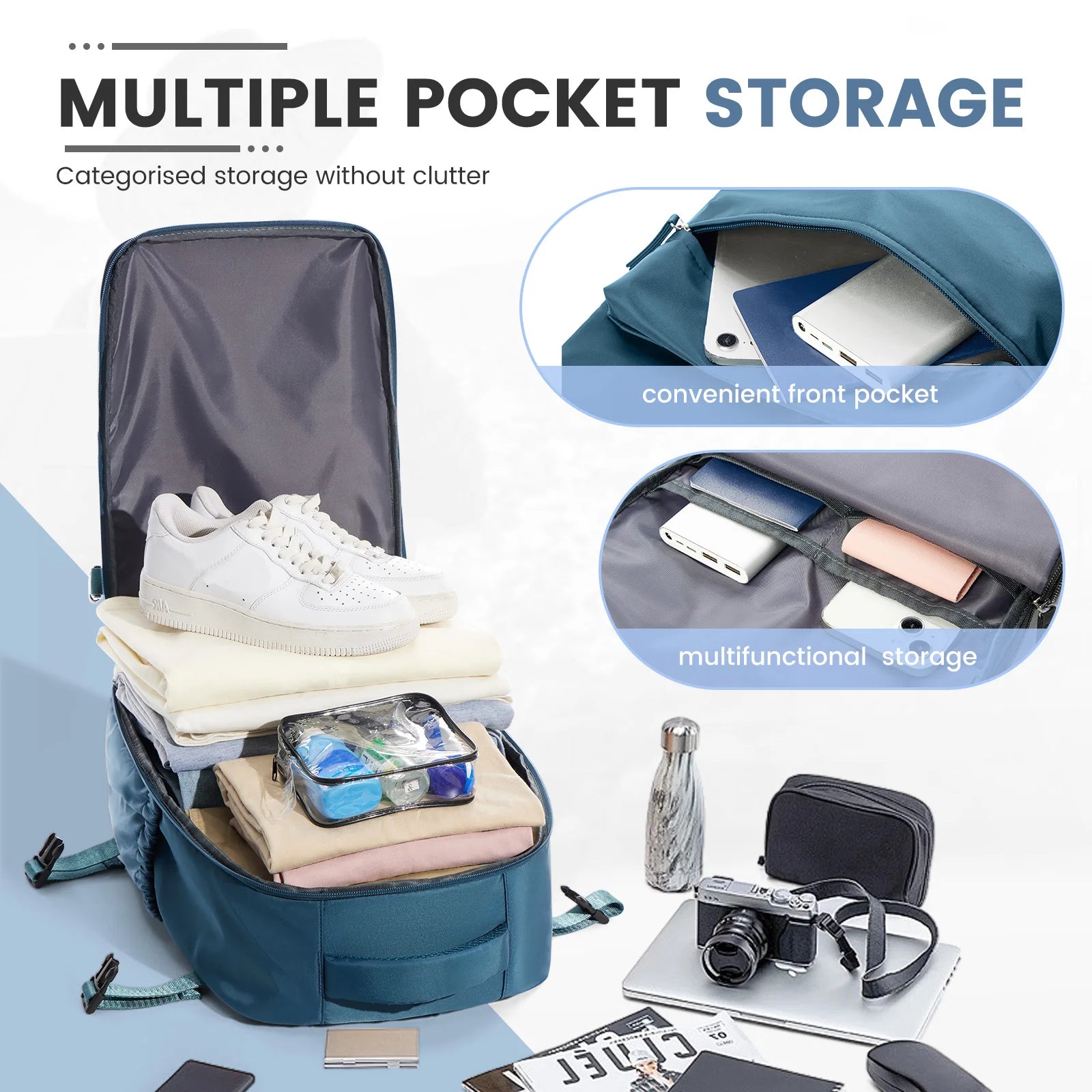 Ryanair 40x30x20 Cabin Bag Men Air Vacuum Compression Backpack Hand Luggage Laptop Backpack,42x29x15 Vacuum Clothing Storage Bag