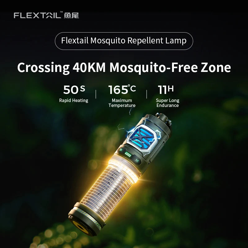 FLEXTAILGEAR TINY REPEL Mosquito Repellent & Lamp Lightweight Outdoor Gadget With Rechargeable 4800mAh Battery for Camping