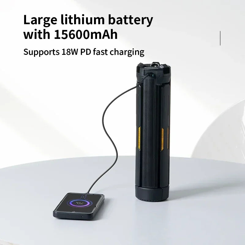 Teleskop-Campinglampe 15600 mAh wiederaufladbare Laterne, wasserdichte zusammenklappbare Outdoor-LED-Taschenlampe für Wanderzelt